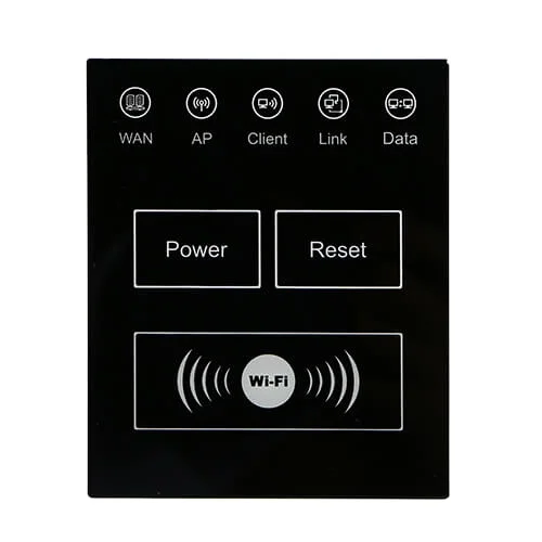 Factory Custom Black Crystal Silk Screen Polished Glass Cover Socket Frame Panel Glass