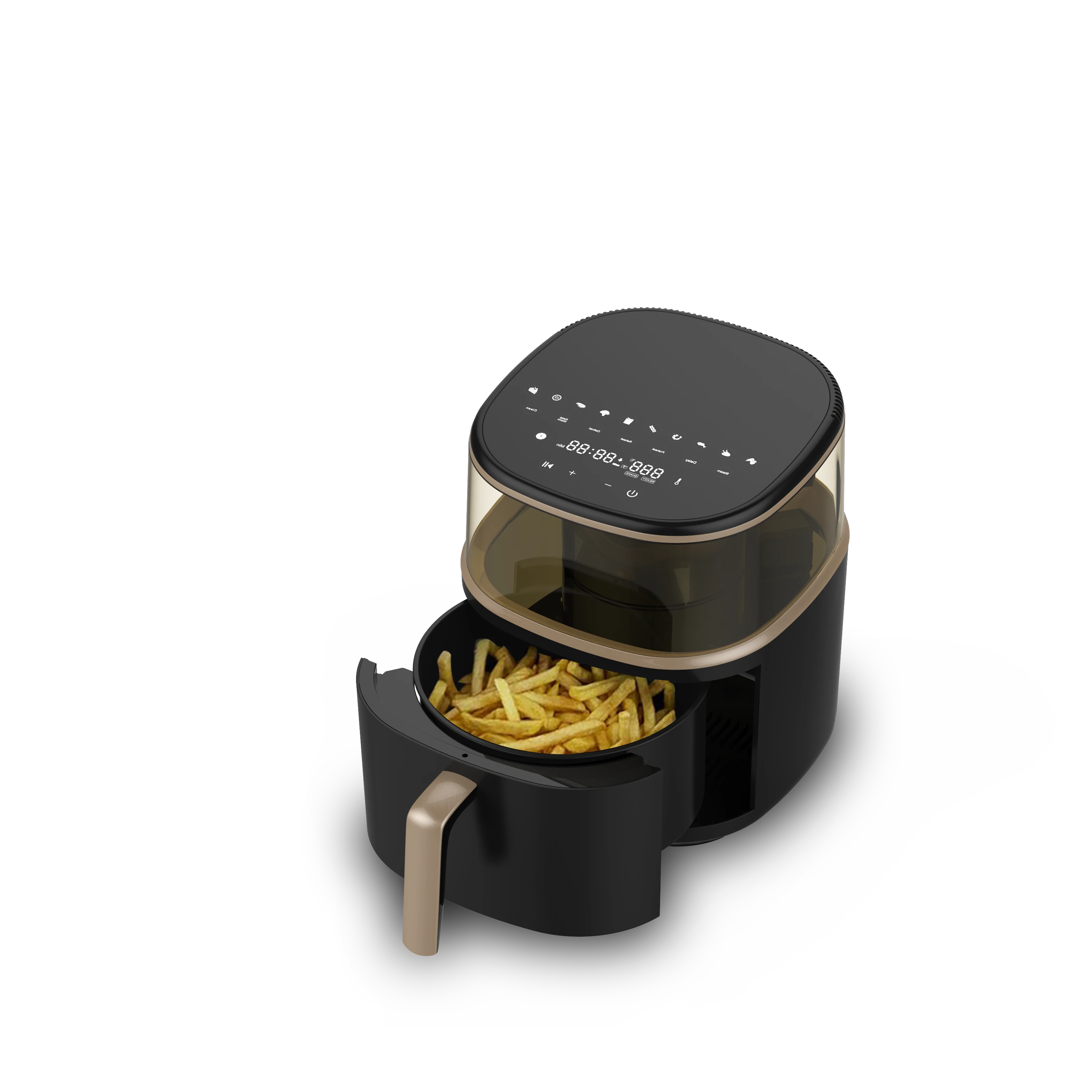 OUGUANXUAN OEM  Household Visual Touch Freidora De Aire 8 Litros Steam Air Fryer Oven With Steamer Function