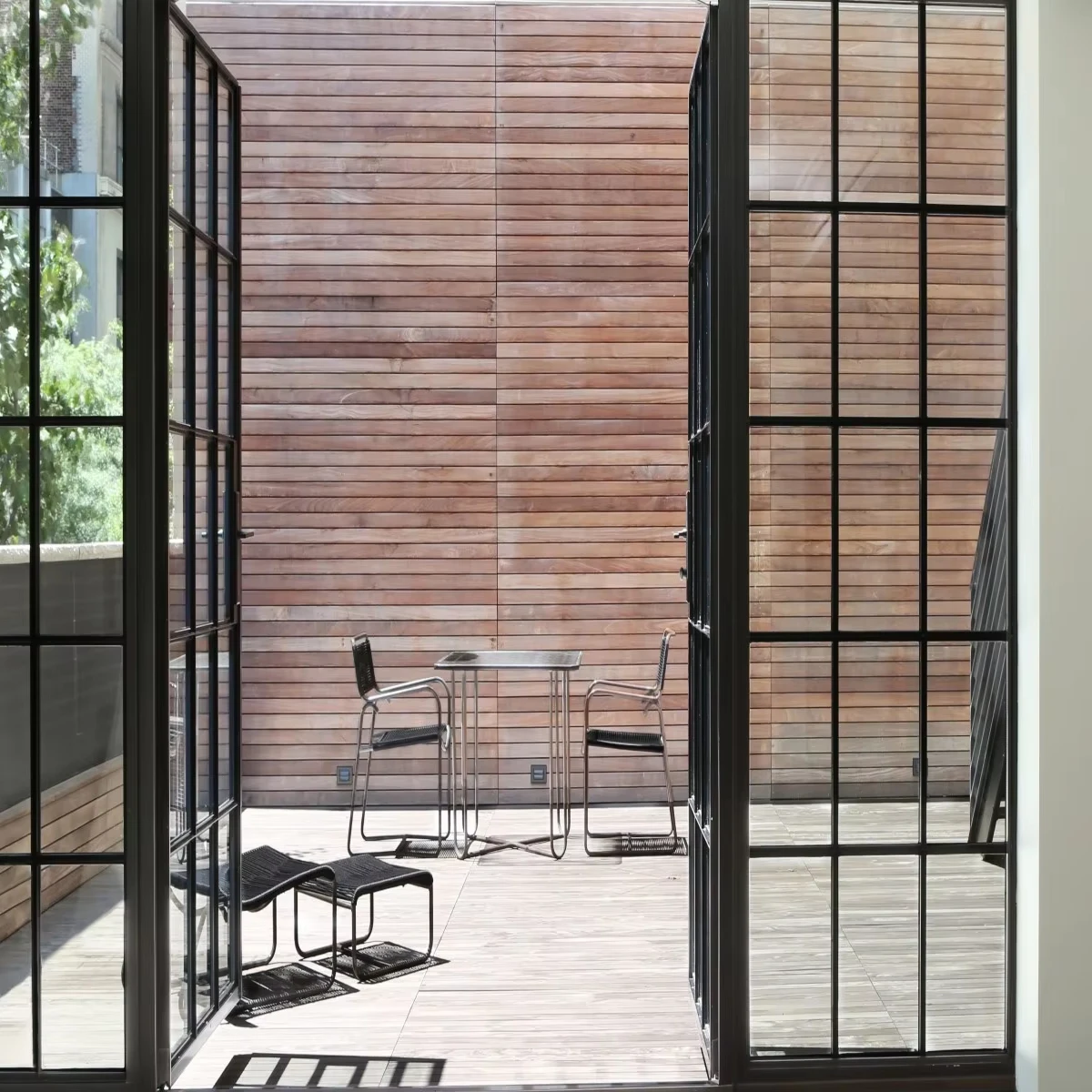 Fireproof  Thermal break glass double glazed single swing door double french doors with grill design China wholesale