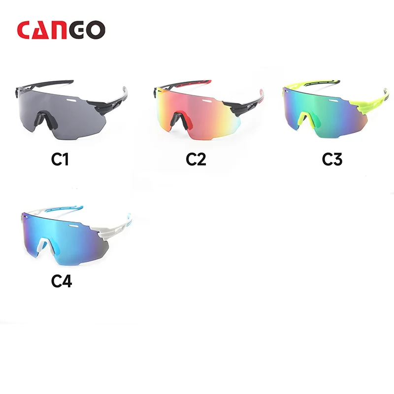 Cango Unique Custom Orange Bike Hiking Running Glasses Windproof Mens Sports Sunglasses Baseball Beach Golf Sunglasses