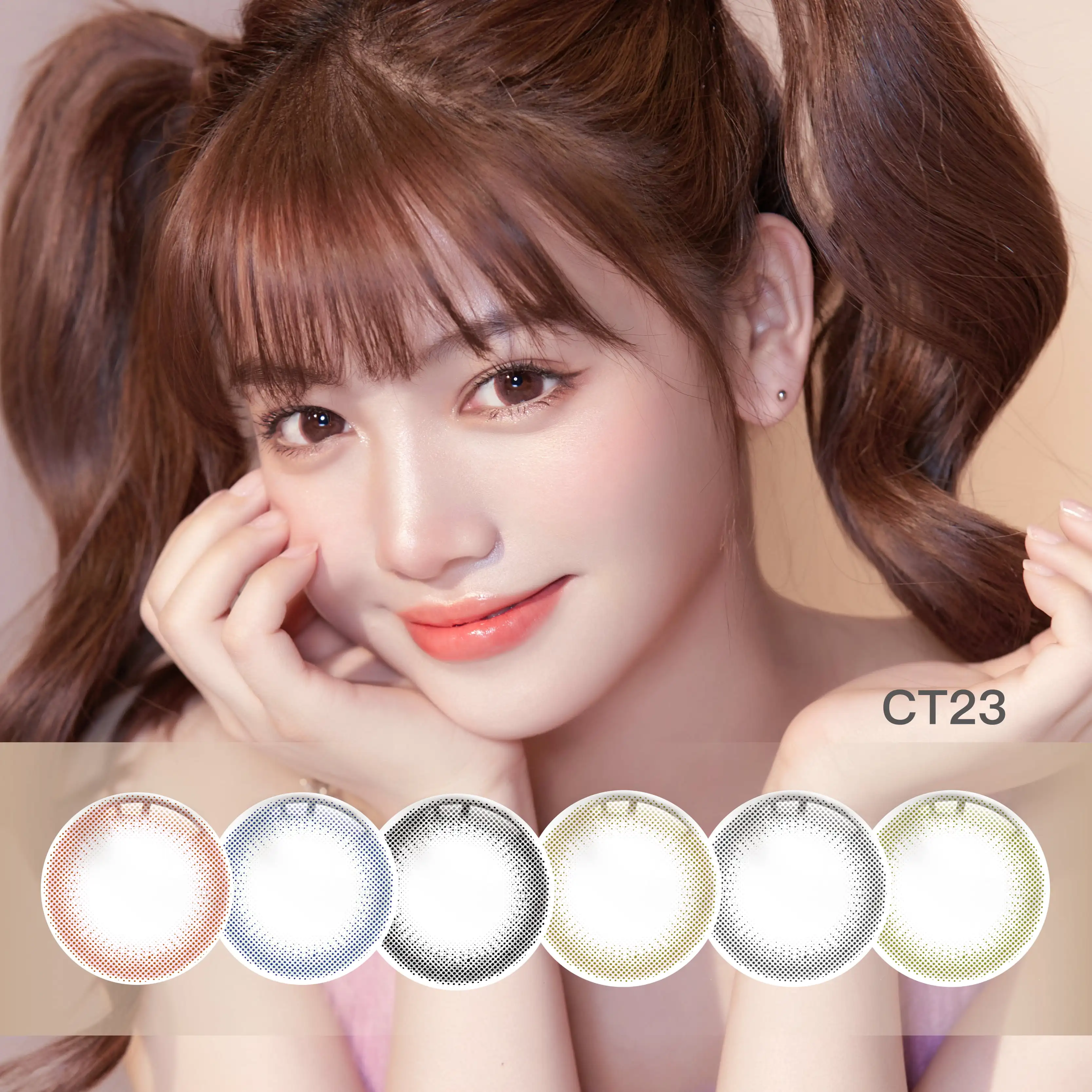 CT23 Big Eyes Brown Color Lens Hot Selling Color Contact Lens Wholesale Price Monthly Contact New Arrival