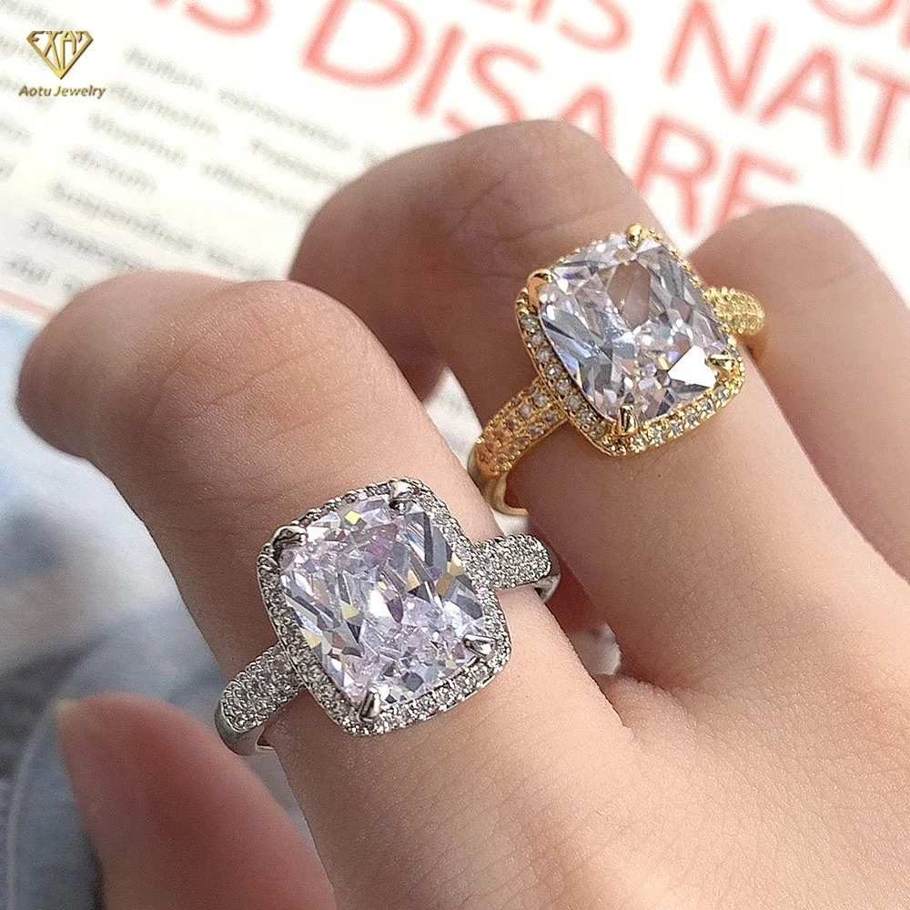 wholesale price baguette good cubic zirconia 18K gold plated pinky ring fashion rings