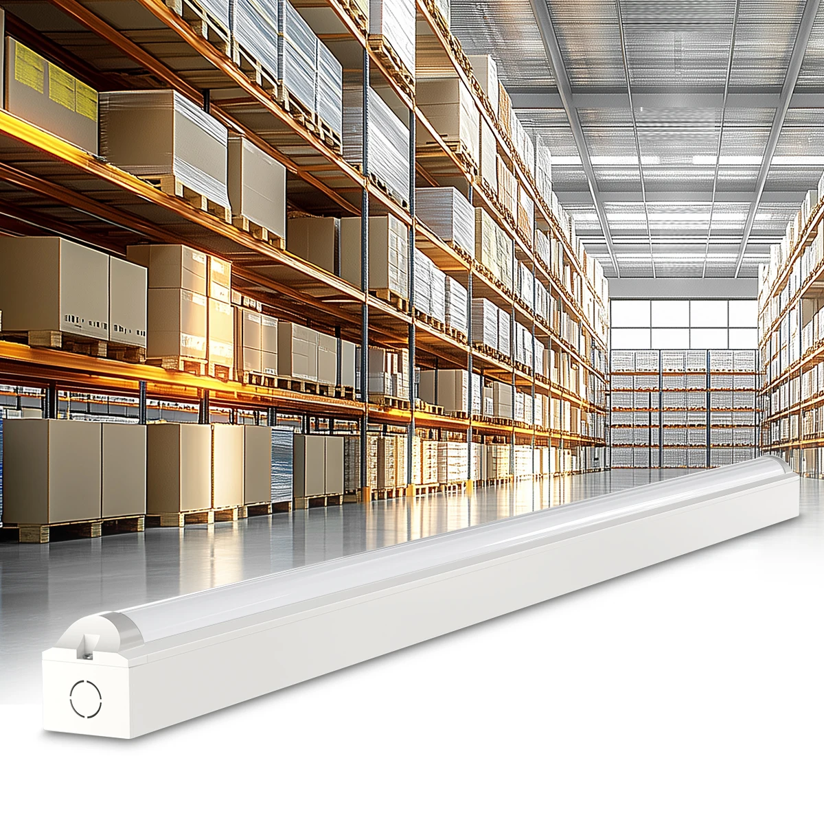 Free Sample ETL DLC Listed Hanging Lamp Tube Ceiling Mounted PC Housings 4ft 8ft Dimmable Triproof Led Linear Batten Light