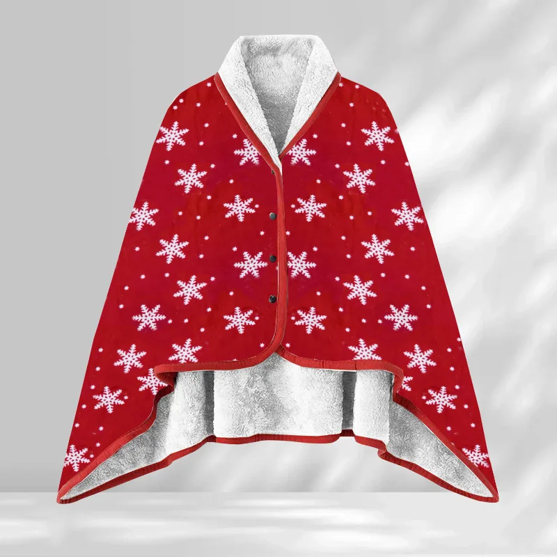Wearable Throw Poncho Throw Blanket Wrap Flannel Polar Fleece Cape
