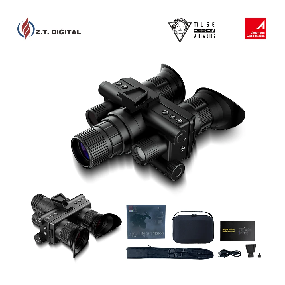 Z9157 головные очки ночного видения с тактическим светом 4K Круглый экран бинокль для взрослых 32 ГБ TF карта