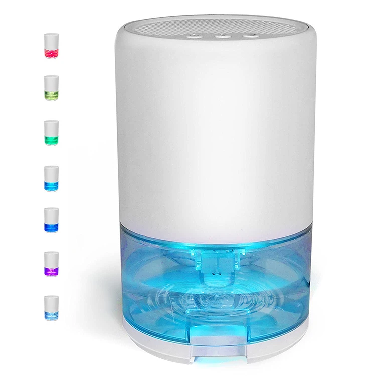 Dehumidifier for Home Room Bathroom Auto Shut off,7 Colorful Lights Moisture Absorb Small Dehumidifier 350ML/D