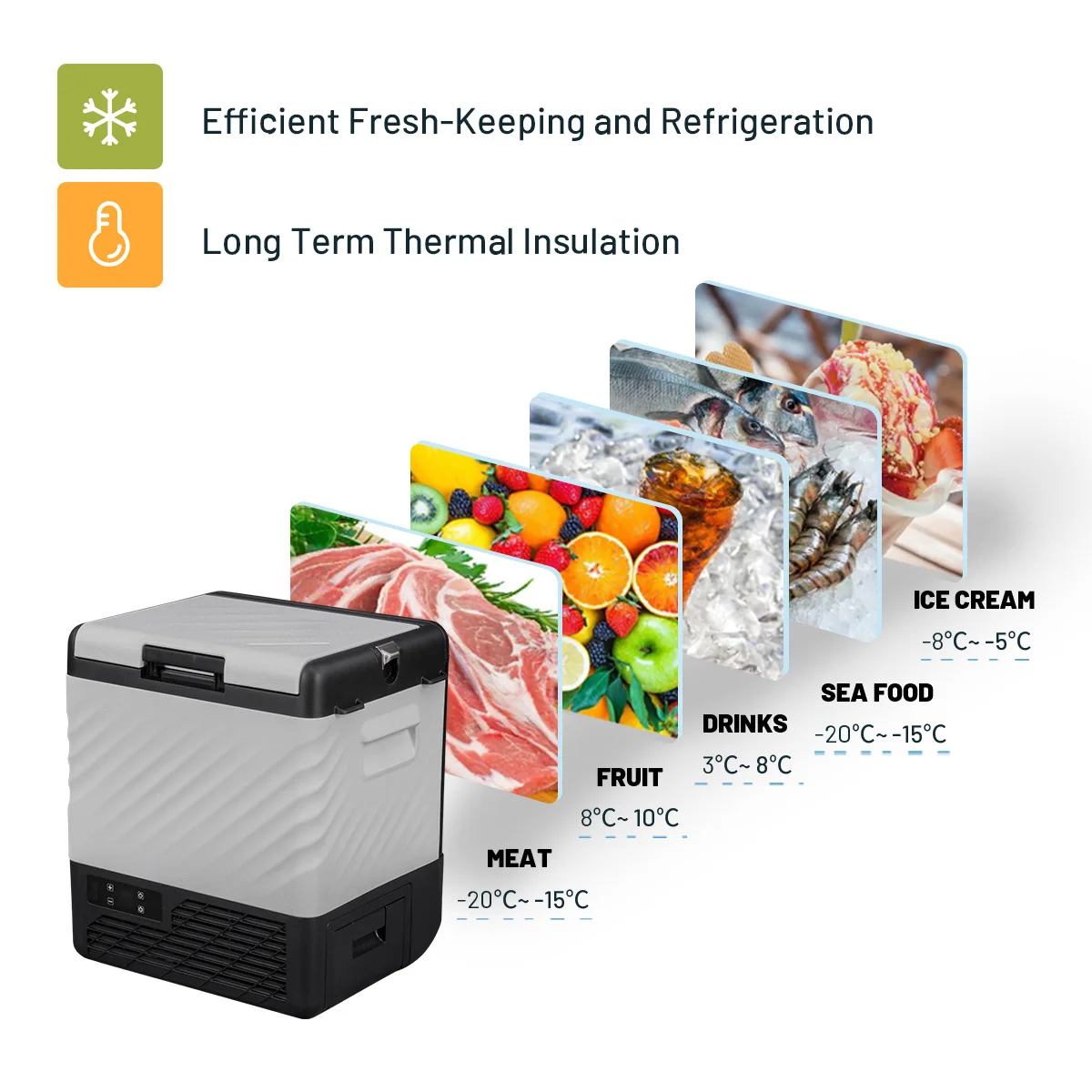 P22 Alpicool Solar Fridge Freezer combo Battery power mini Refrigerator for bar DC compressor Compact Camping Electric Cooler