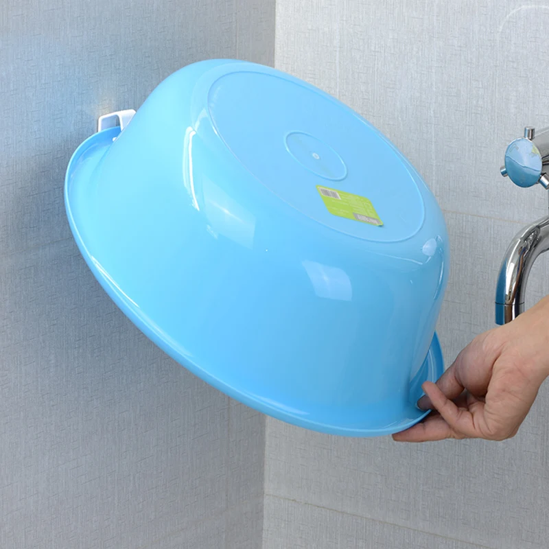 No Drilling Kitchen Bathroom Suction Cup Plastic Basin Hook Stainless Steel Single Towel Hook
