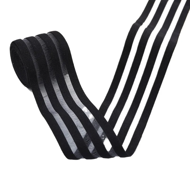 New Style Factory Direct Supply Black Fishing Line Elastic Band Breathable Mesh Elastic Ribbon Webbing