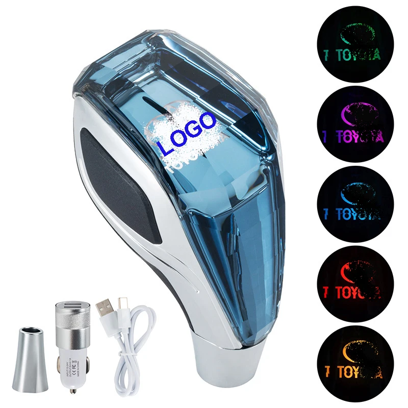 Universal Car accessories modified parts 8mm Thread LED colourful Car Crystal Gear Shift Knob with custom LOGO for Toyota BMW