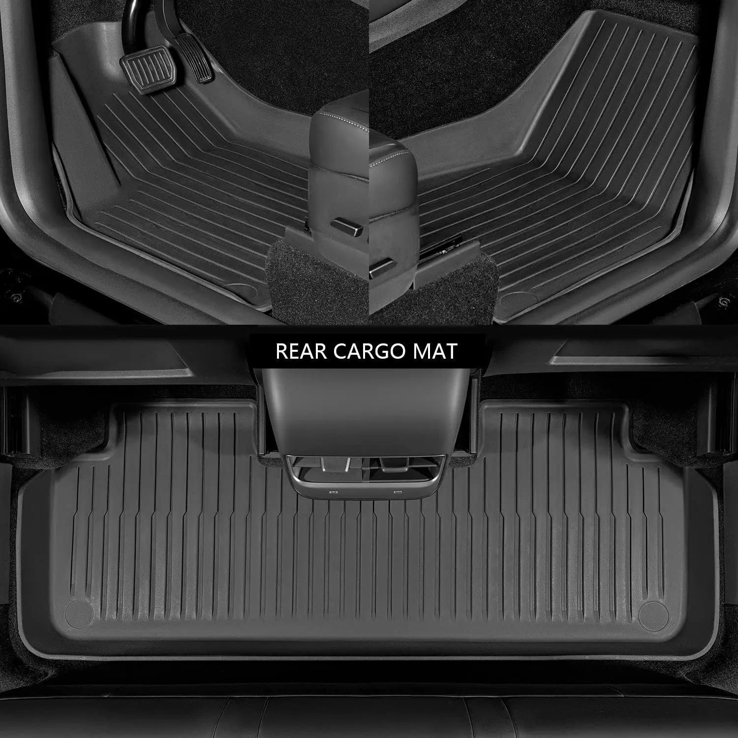 6PCS Full Sets Tesla Model Y Floor mats 2020-2023 All Weather Floor Mat Waterproof Anti-Slip TPE Tesla Model Y Floor mats