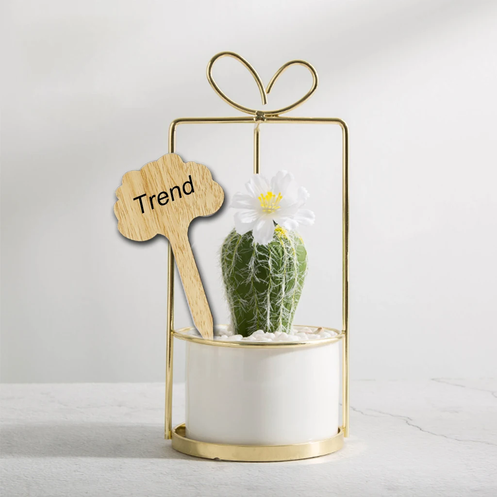 Hovico 50 Pcs Bamboo Plant Labels, Wooden Plant Labels, T-Type Tags Nursery Garden Labels for Vegetable Garden Plants (Tree)