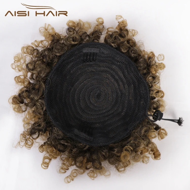 Кудрявые вьющиеся волосы Aisi Hair пучок для волос в стиле афро конского хвоста женщин на шнурке короткий Африканский шиньон с зажимом хвост