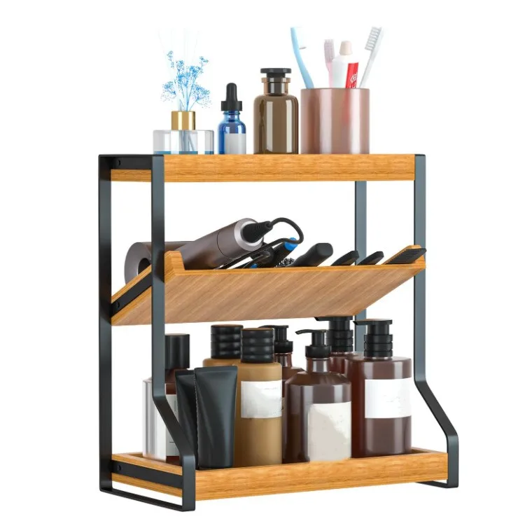 Bathroom Organizer Countertop Organizer - 3 Tier Wood Bathroom Counter Organizer Shelf Bathroom Tray