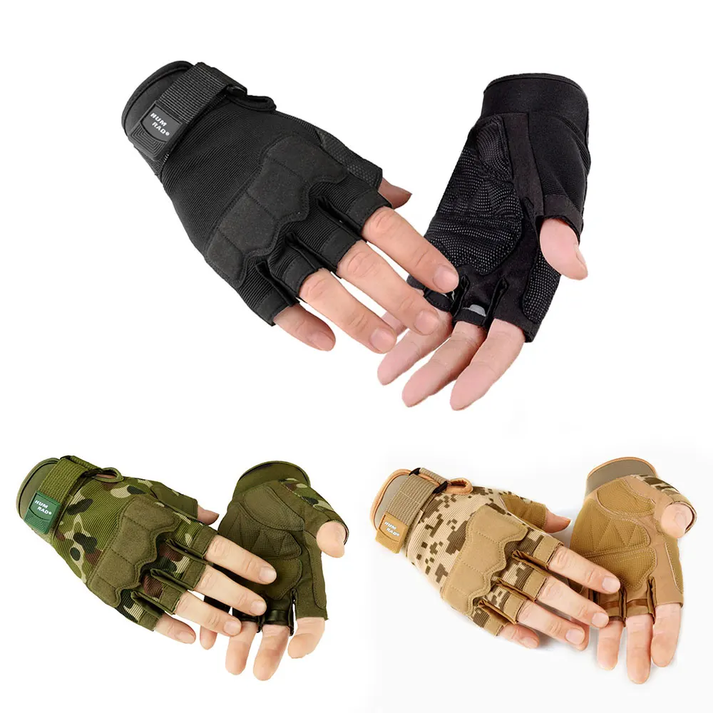 Women Sport Short Gym Gloves Man Workout Weight Lifting Gym Fitness Camo  Gloves Black Half Finger Tactical Gloves Custom Logo