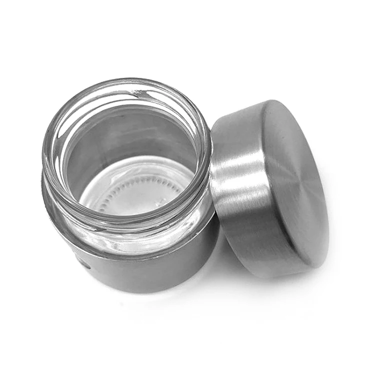 Small size 100 ml stainless steel glass mini coffee bean food container coffee bean container