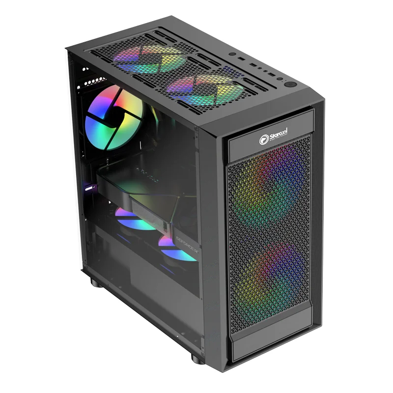 New pc case gaming custom mid tower unique  tempered glass free sample computer gaming case