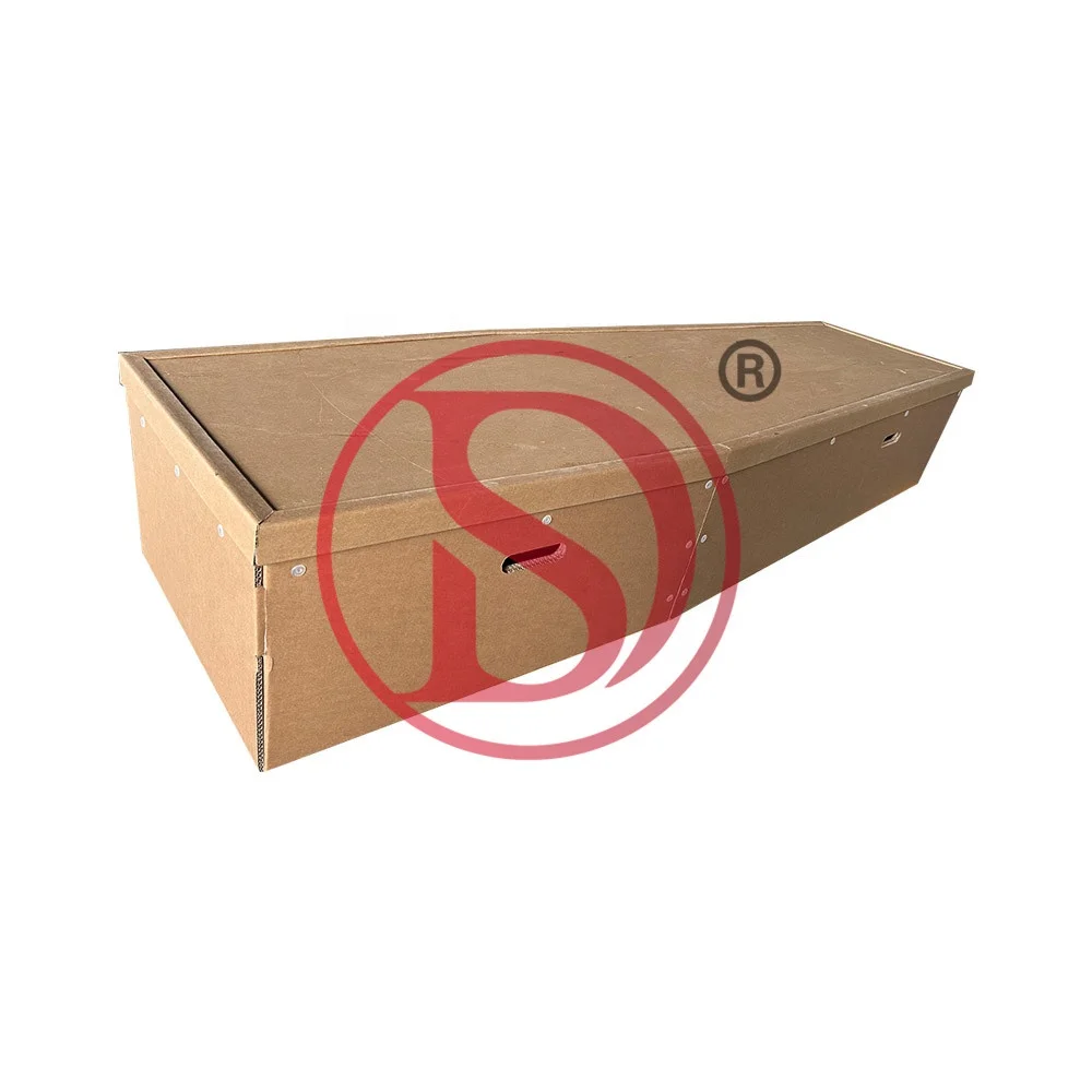 European Style Recyclable Cardboard Coffin Environmentally Friendly Paper Body Cover for Adult Cremation