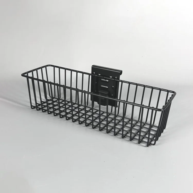 JH-Mech Slatwall Shelf Bracket Garage Storage Multifunctional Lockable Wall Mounted Metal Wire Slatwall Basket