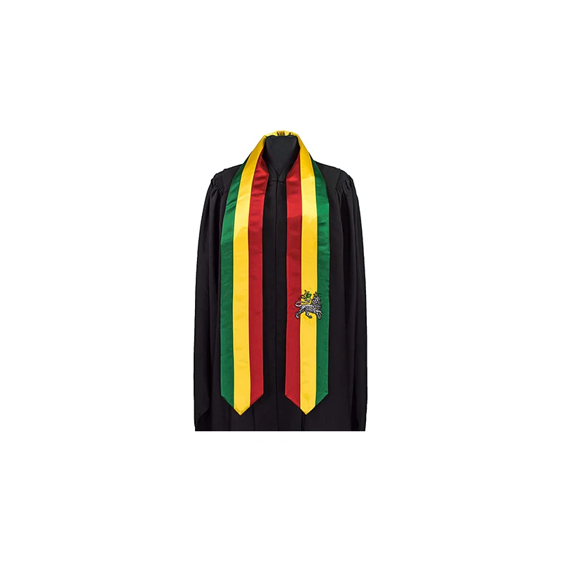 standard length Ethiopia Rastafari Lion flag graduation sash satin graduation stoles/sashes