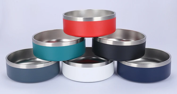 Pet Feeding Durable Custom LOGO Printing Vacuum Insulated Stainless Steel Dog Bowl