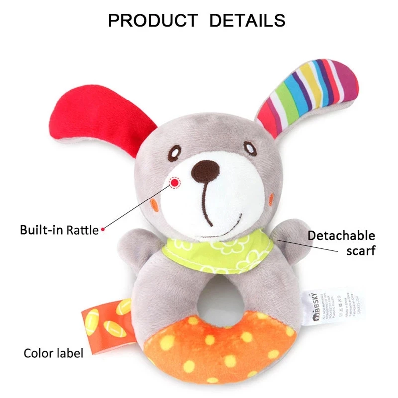 Newborn Toys Baby 13-24 Months Toys 6 Rattles Crib Mobile Sensory Jouets Crib Mobile Children Plush PP Cotton 12 Years Soft