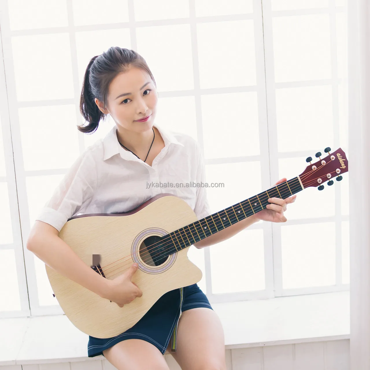 38 дюймов деревянная акустическая гитара все бас древесины акустическая электрическая гитара для начинающих