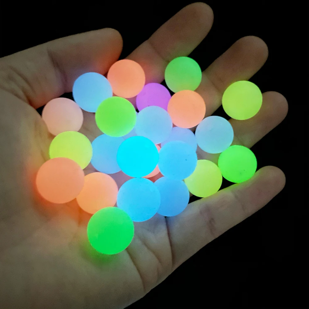 2024 New Fluorescent Glow In The Dark Silicone Beads Loose Round Mixed Hexagon Mouse Silicone Beads 20mm Glow In The Dark