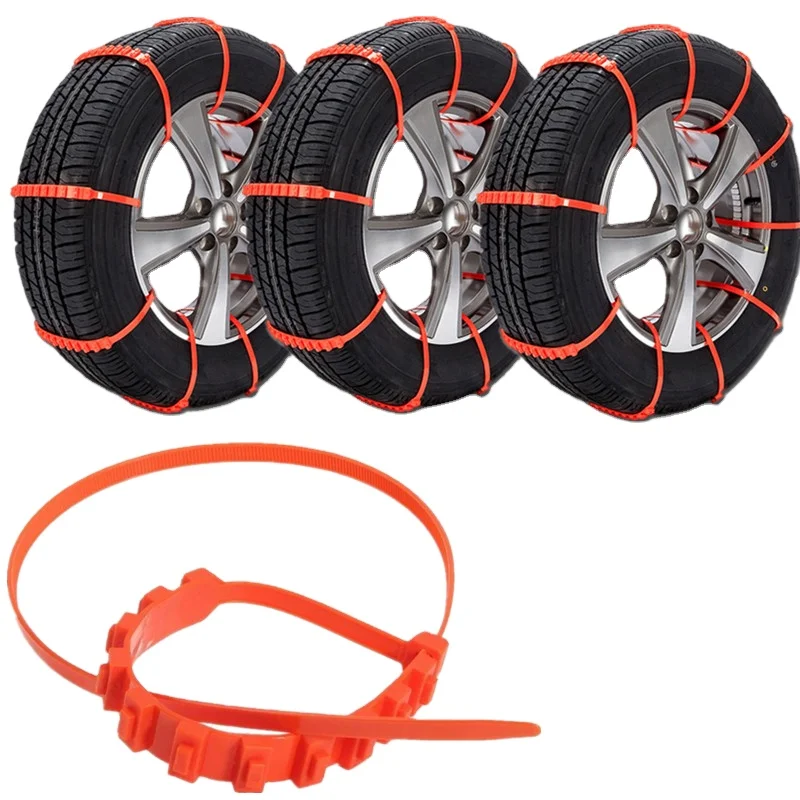 10 Pcs Anti-skid Snow Chains Car Winter Tire Wheel Chains Winter Outdoor Snow Tire Emergency zip ties