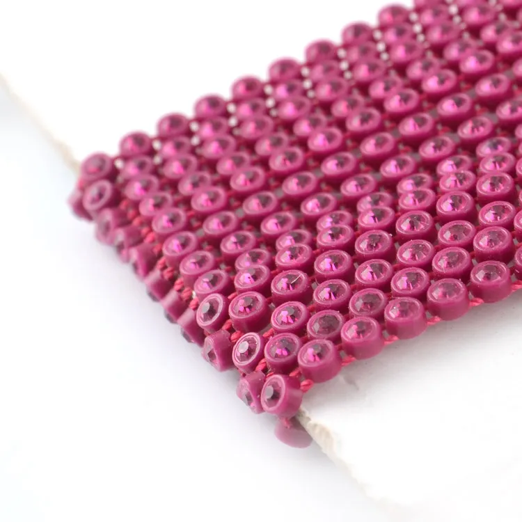 
Hot sales ss8,ss6 cheap AB crystal plastic rhinestone banding trimming 
