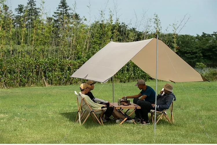 Amazon hot selling shelter sun shade rain fly beach tent camping tarp with tent pole