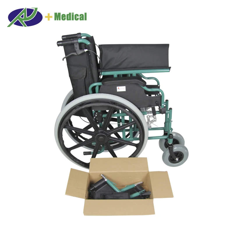 High Quality Medical Used Wheelchair Portable Folding Steel Manual Wheelchair  For Elderly Disabled