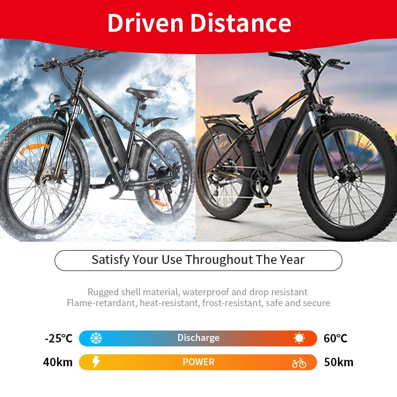 Customized Electric Bicycle 36v 48V 52V 10Ah 13Ah 16Ah HaiLong Battery