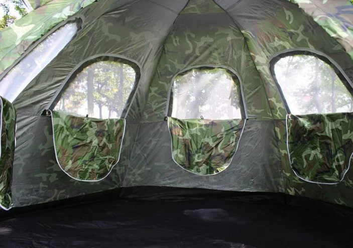 Automatic Multi Person Tent Outdoor 3-8 People Hexagonal Camping Tent Rainproof Windproof Speed Opening Luxury Tent