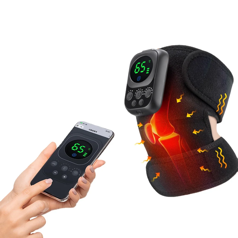 Pain Relief Heated Vibration Elbow Shoulder Pad Joint Massage Belt Hot Compress Micro-current Knee Massager with Remote Control