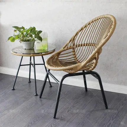 Hot cheap outdoor modern rattan chair PE wicker iron Bistro set 3pcs