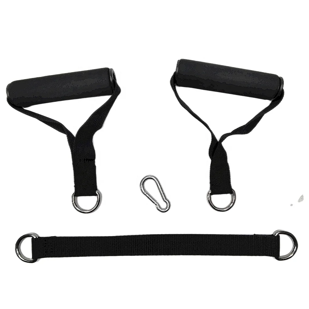 Upgraded Heavy Duty Exercise Handles Resistance Bands Handles with Solid ABS Core Grips Fitness Strap carabiner, cable machines