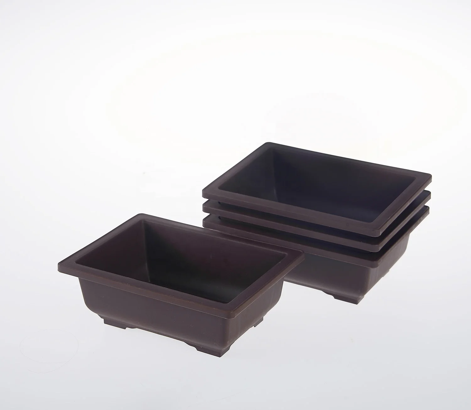 Hot sale dark brown color durable garden plastic bonsai pot