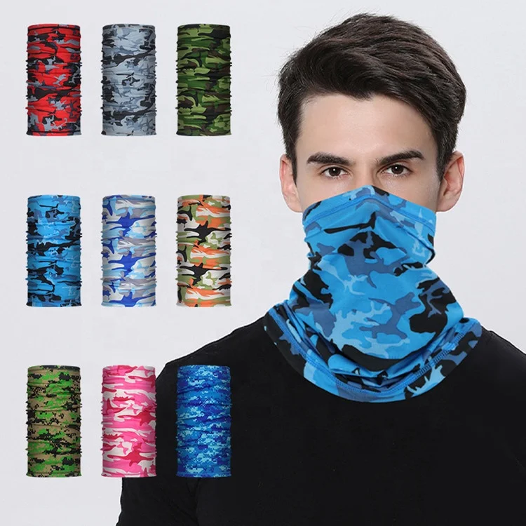 wholesalers custom reusable washable summer lady knitted printed half sport training cycling neck face balaclava scarf mask