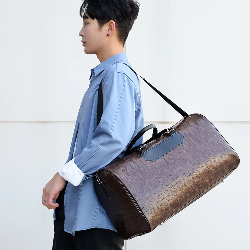 Экологичная мужская кожаная Водонепроницаемая Дорожная сумка из искусственной кожи