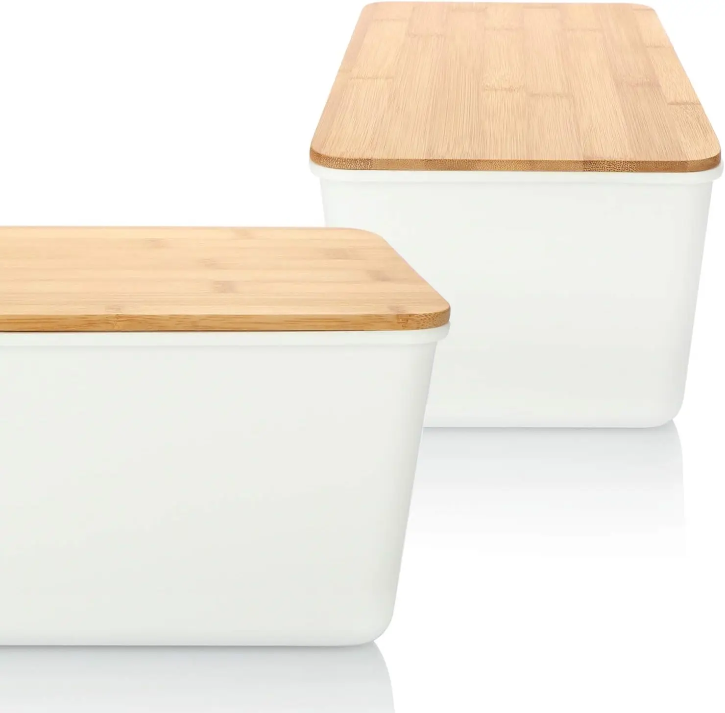 Rpet Recycle Plastic Bread Bin With Bamboo Lid And Bamboo Lid Can Be Used As A Chopping Board,Easy Care Storage Box For Food