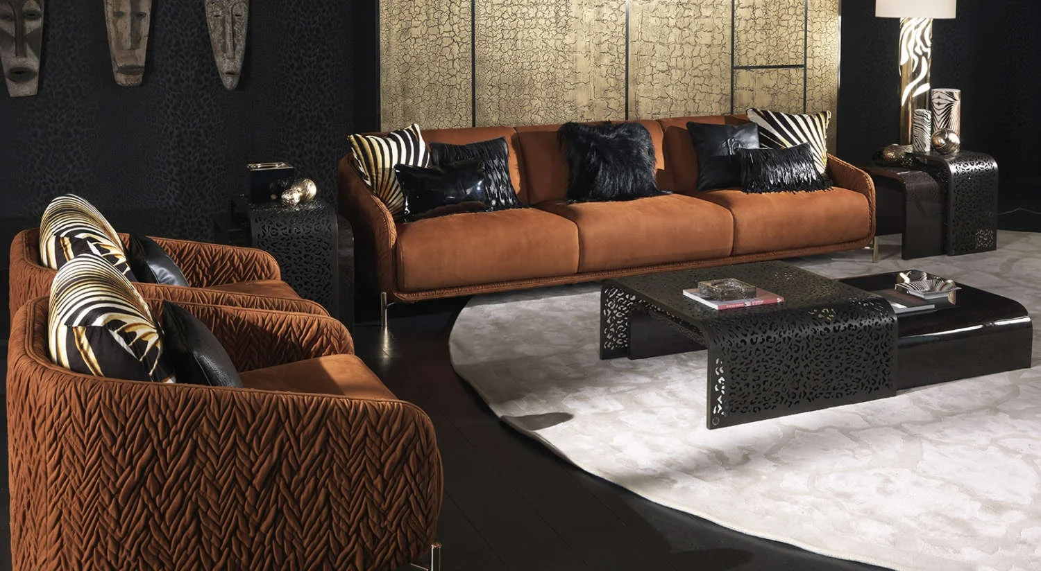 Cheap italian Luxury leather sofa set for hotel and villa projects