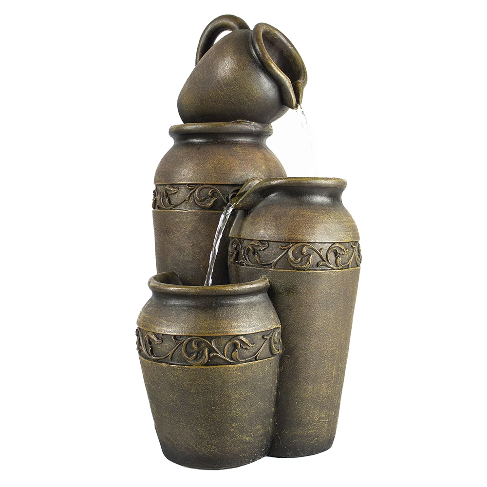 2020 Wholesale Led Lights Resin Polyresin Stone Indoor Outdoor Garden Waterfall Water Fountain Decoration For Sale Fuente