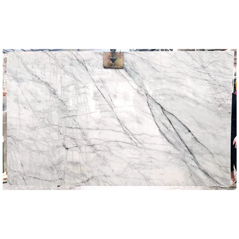 Natural New Quarry of White Marble with Grey Veins Popular White Marble Floor Tiles