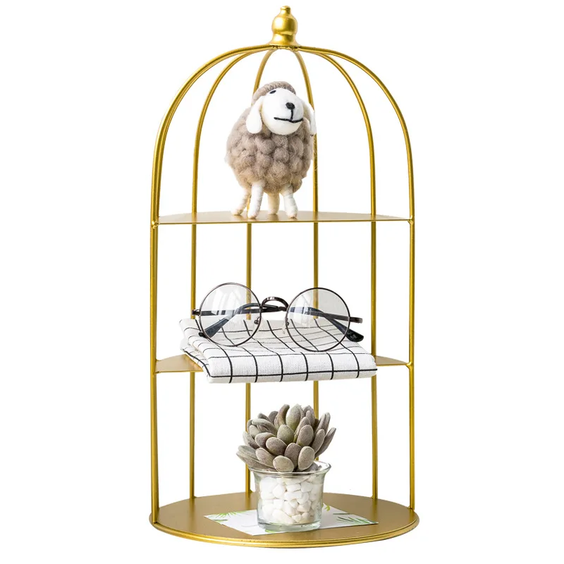 
Hot Sale Metal Popular birdcage cake stand gold pink white iron art cupcake holder wedding party pastry rack 