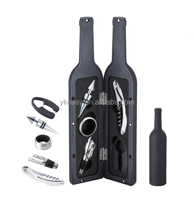 Top Seller Bar Tools Wine Bottle Opener 5pcs Set Creative Personalized Stainless Steel Wine Corkscrew Gift Box