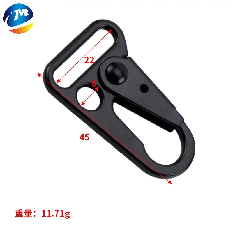 Multi Sizes Metal Snap Clip Black Olecranon Hook High Quality Zinc Alloy Metal Bag Buckle Spring Carabiner Tactical Clasps