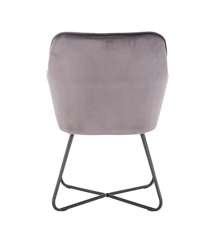 New Grey Design Living Room Chair With Metal Feet Velvet Arm Chair Coffee Accent Chair