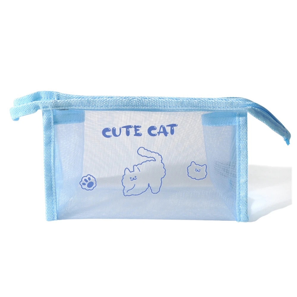 large space transparent mesh pen or pencil bags