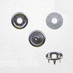 custom fashion 9.5mm DTM ring four parts brass metal press prong snap button